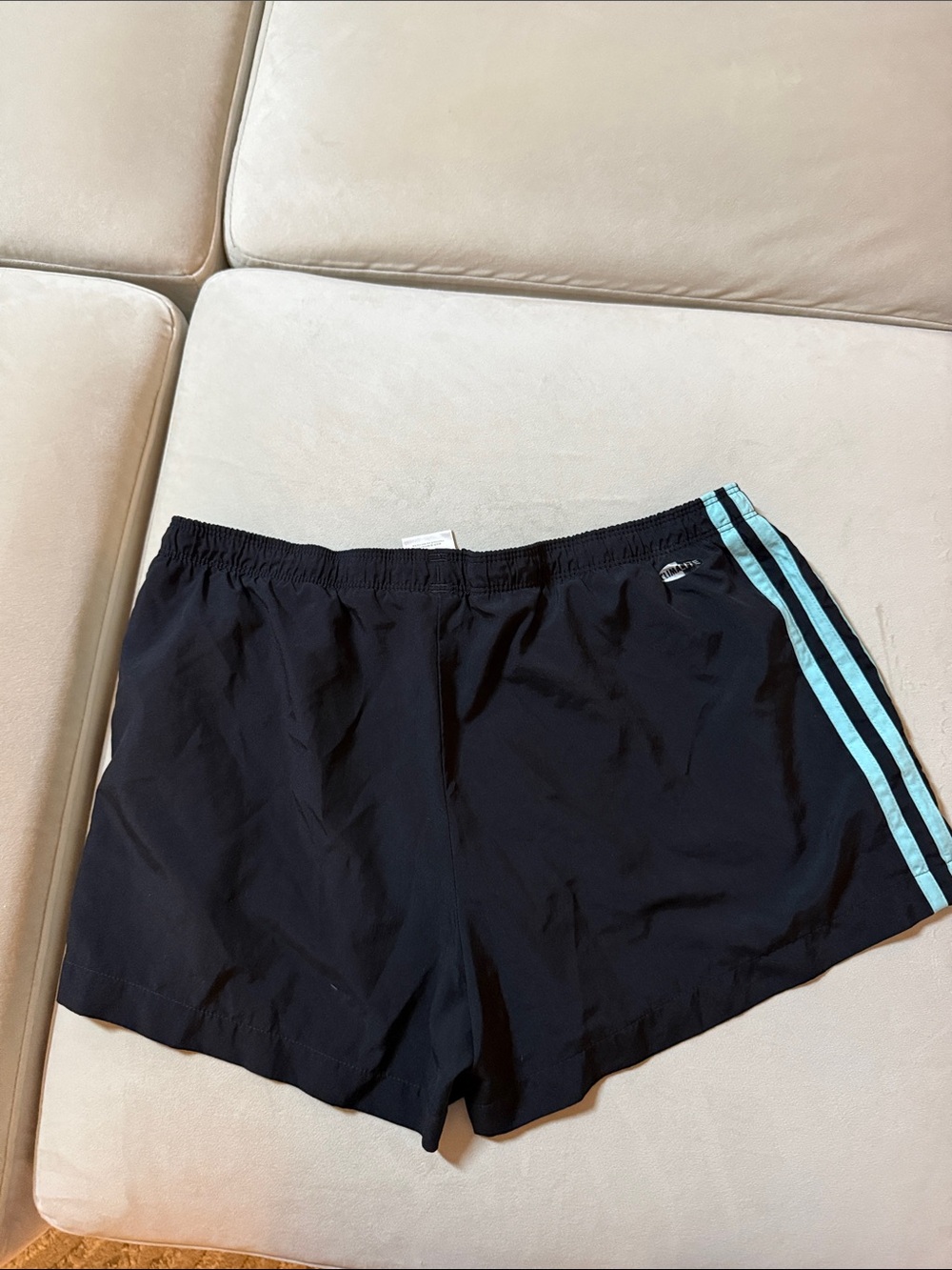 adidas Black Shorts with Mint Green Side Stripes - Picture 3 of 3